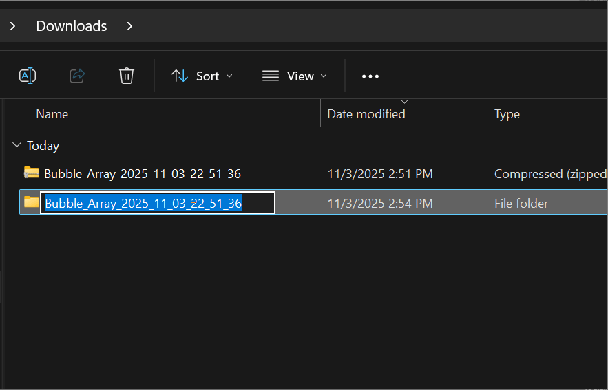 gif of renaming folder