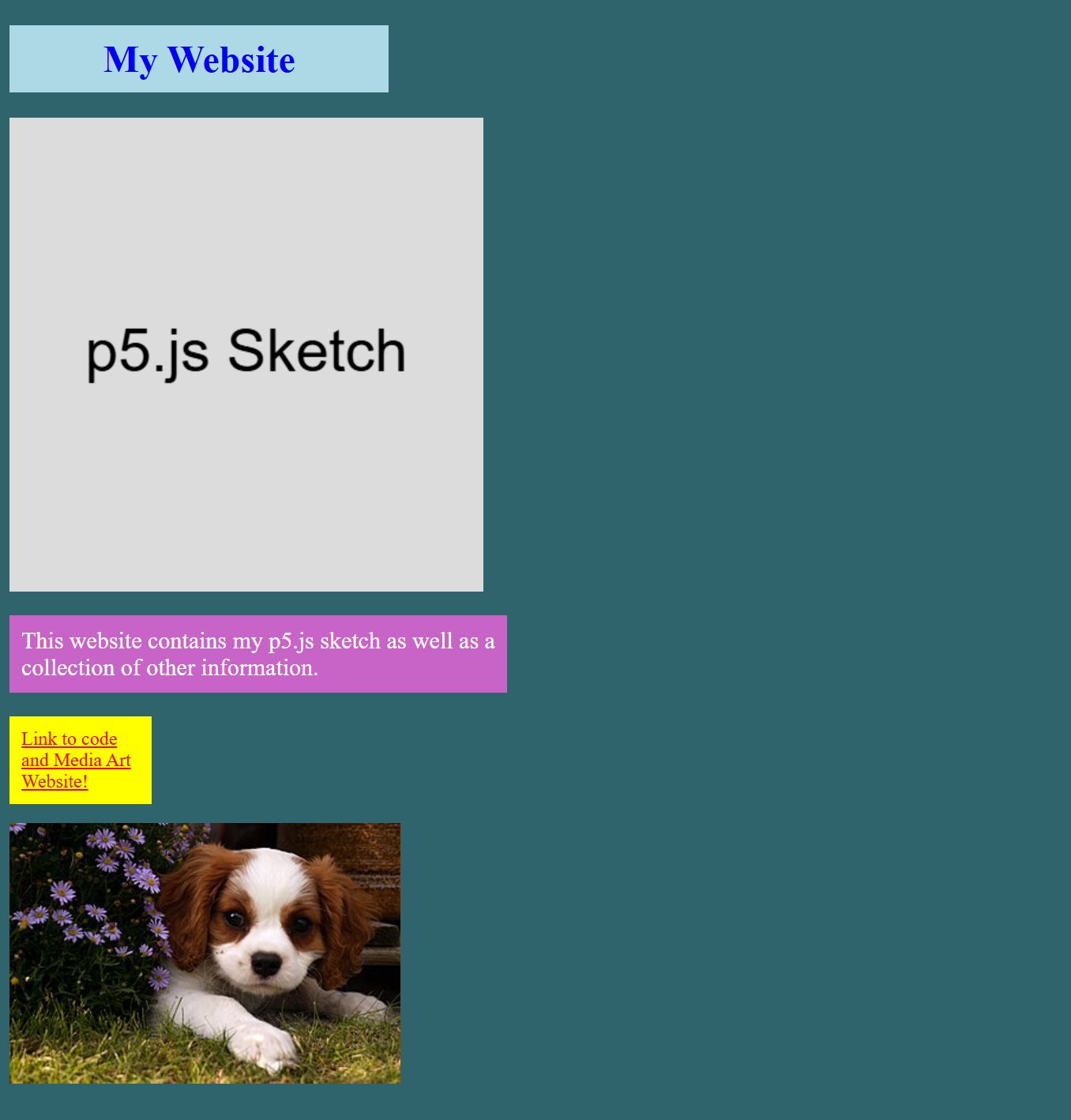 website with elements of different padding